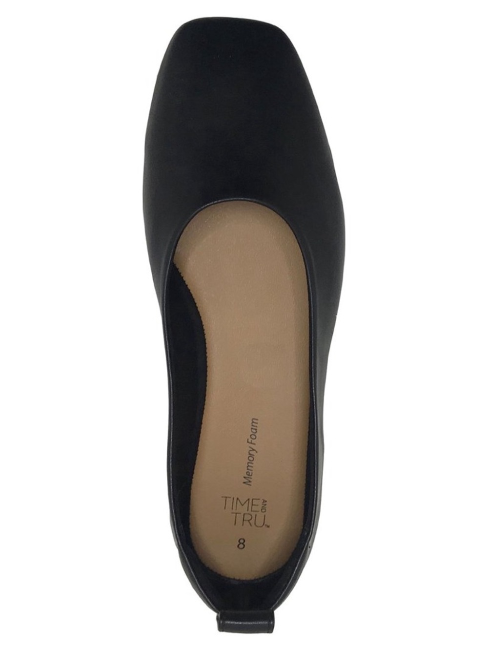 Time and Tru Black Square Toe Ballet Flats | Mismatched Size 9W & 9
